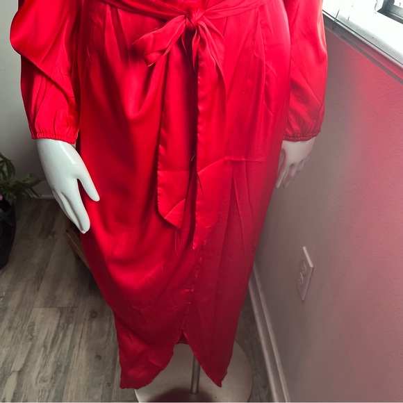 Zesica Red Wrap Style Dress - Picture 4 of 9